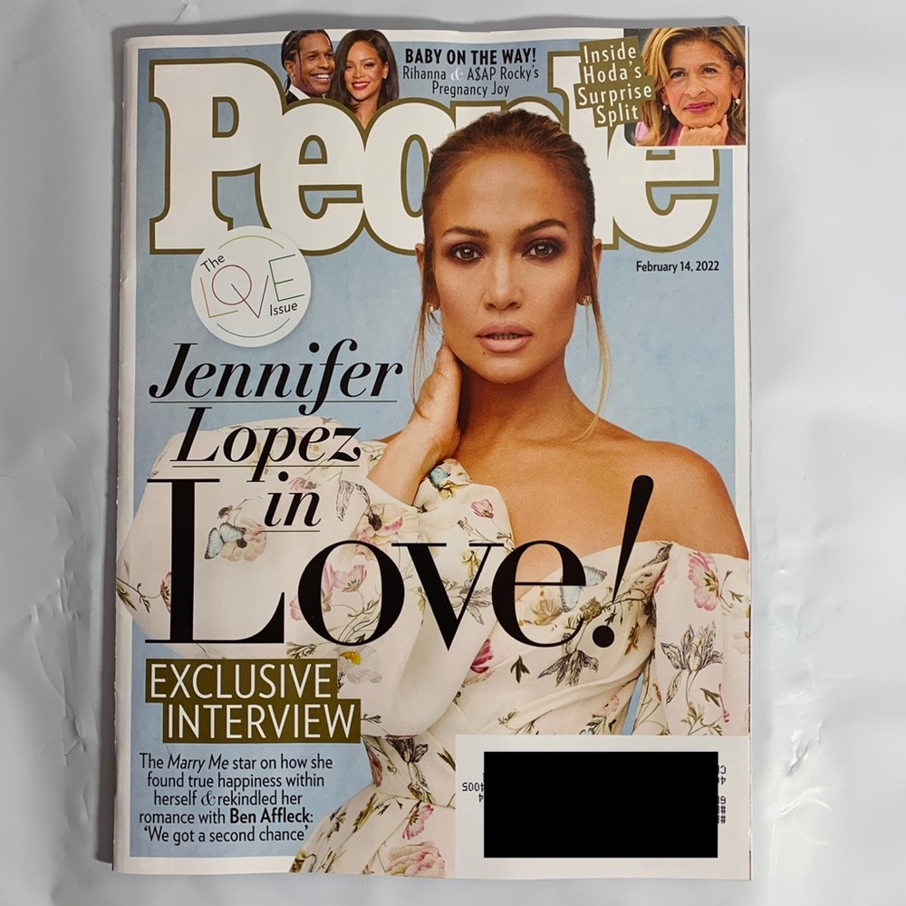 People Magazine February 14 2022 Jennifer Lopez in Love Rihanna Baby Hoda Split